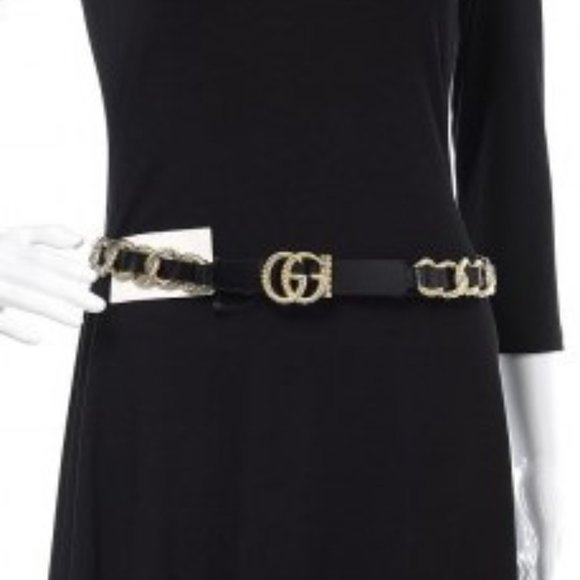 New! Authentic GUCCI Double GG Chain Belt Sz 85 34 main image 4